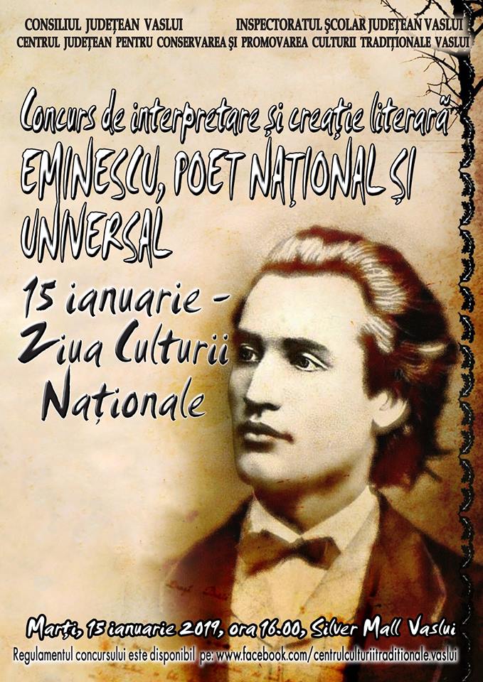 Eminescu poet național și universal concurs de interpretare și creație literară